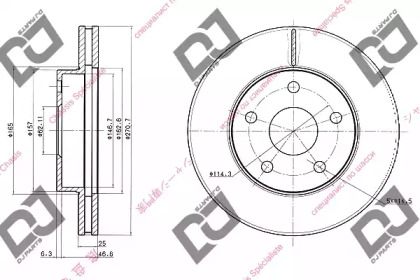 Тормозной диск DJ PARTS BD1016